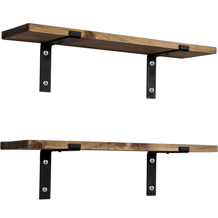 Hanah Home Lam022 Estantería Decorativa de Madera en Nogal (2 Piezas)